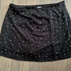 Black rhinestone skort